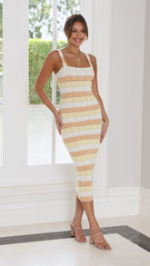 Mikayla Midi Dress - Lemon