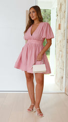 Erin Mini Dress - Soft Pink