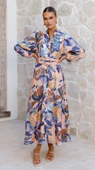 Carmal Long Sleeve Maxi Dress - Donatella Rosa