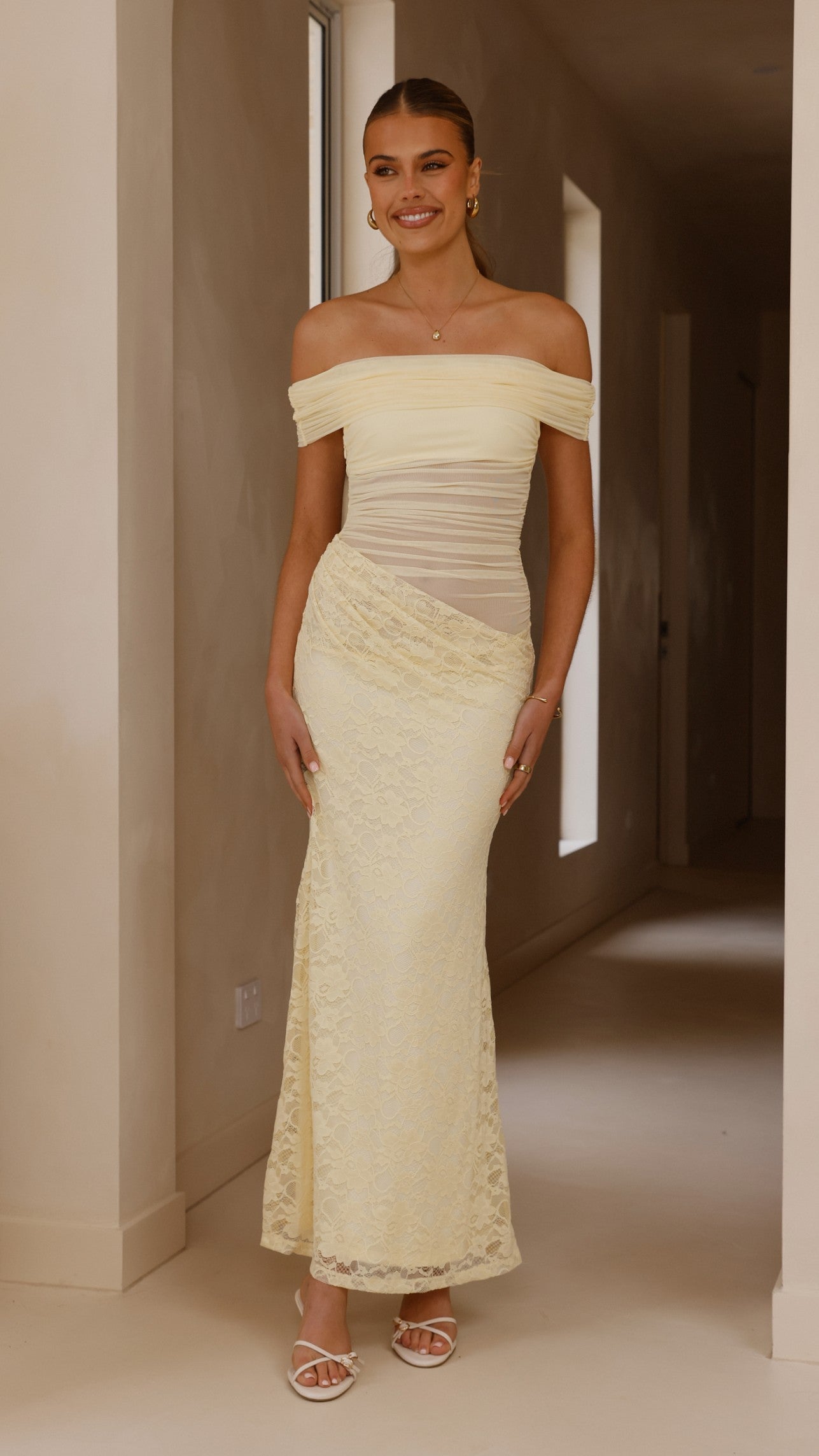 Tiarna Off The Shoulder Maxi Dress - Yellow