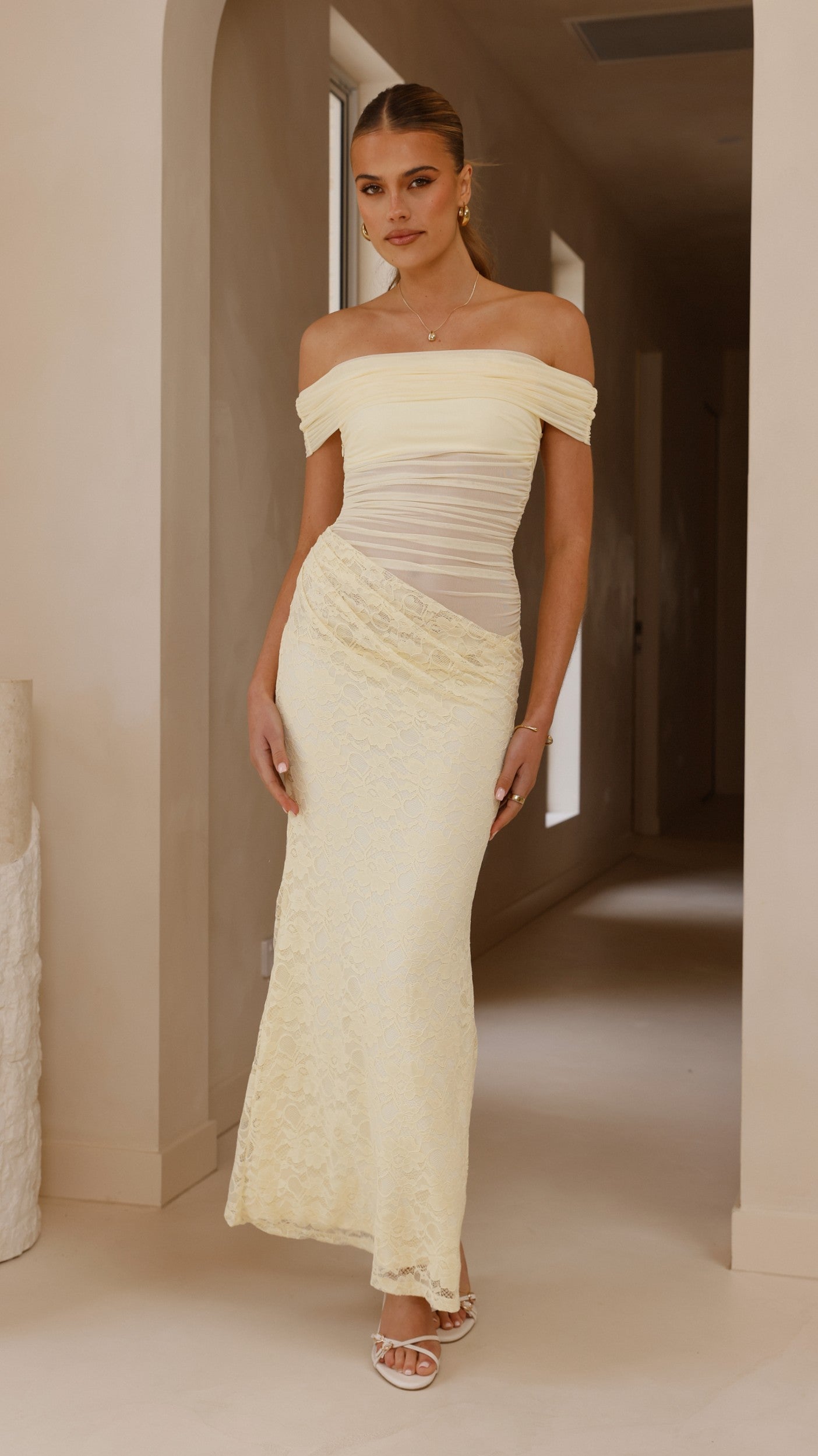 Tiarna Off The Shoulder Maxi Dress - Yellow