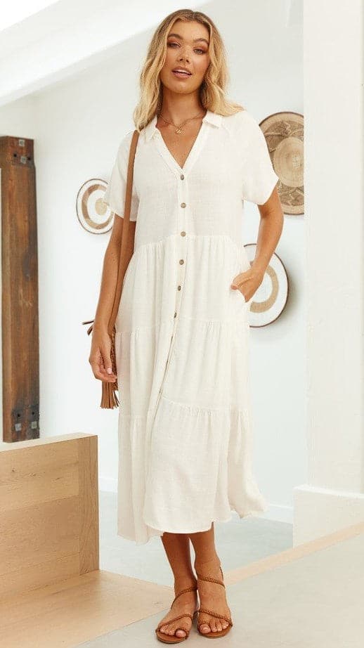 Kimberly Midi Dress - White